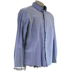 JOE Joseph Abboud Men's Slim Fit Dress Shirt Cotton Blend Blue Geometric Sz XL